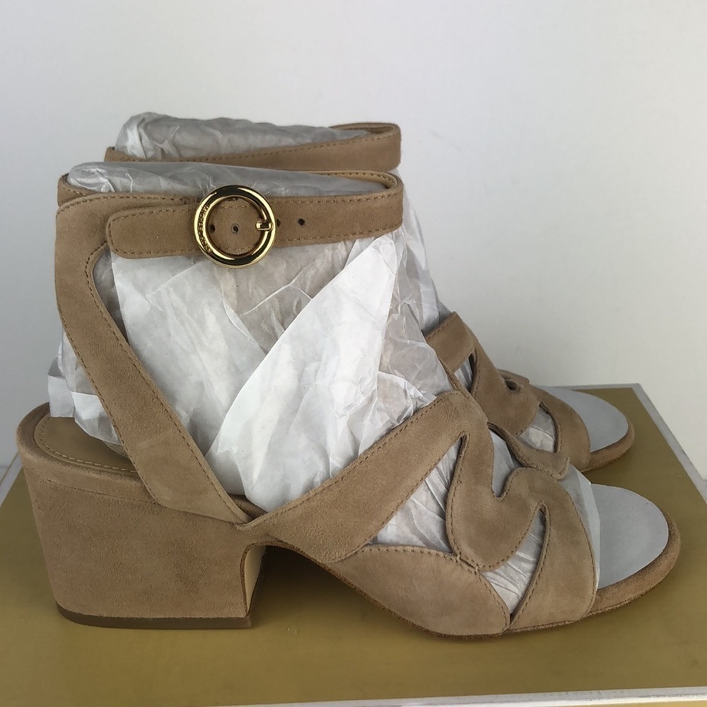 NEW Michael Kors Annalee Mid Ankle Strap Peep Toe Sandals Heels 6 - Picture 4 of 10